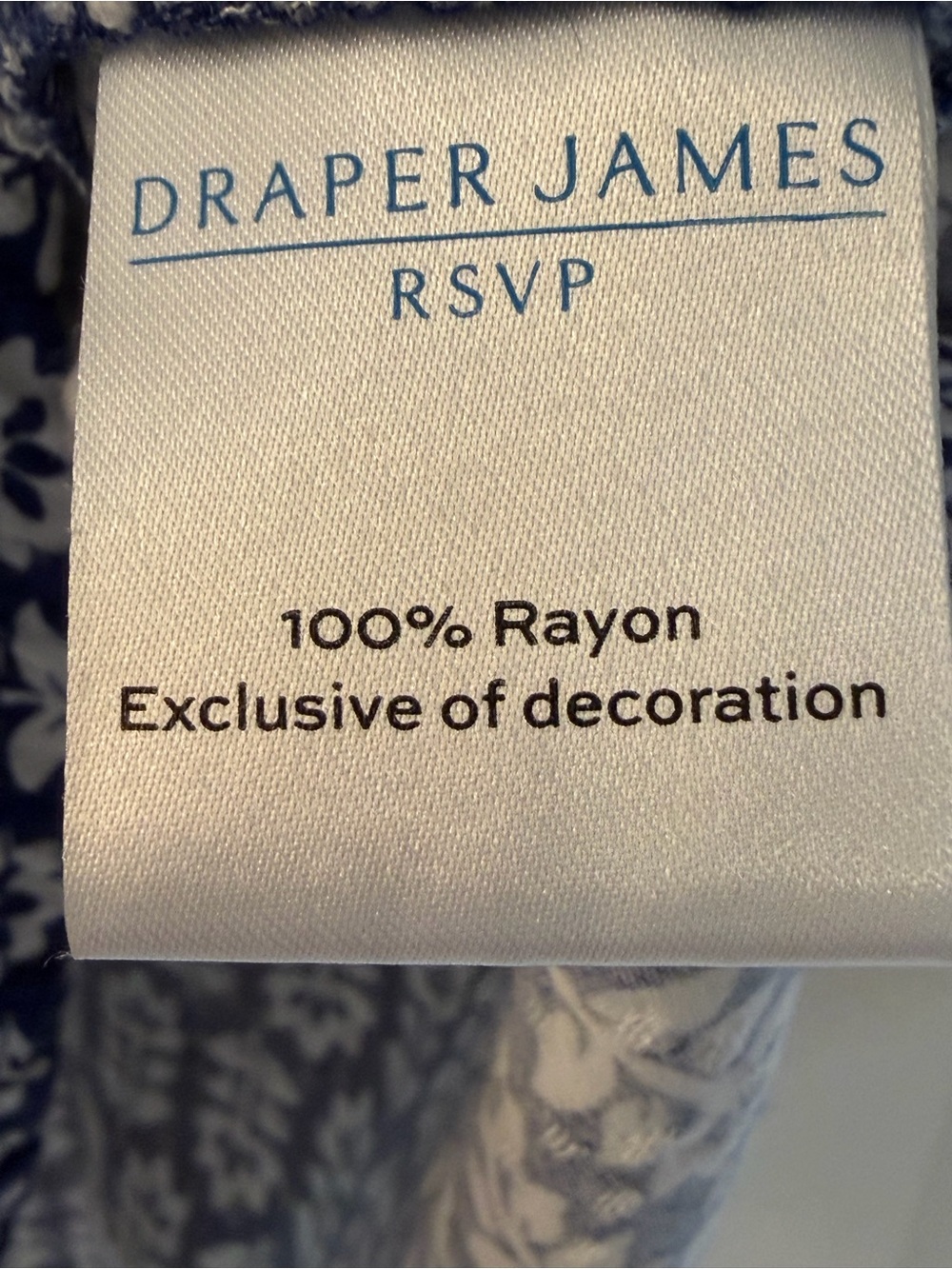 Draper James Flutter Sleeve Smocked Squareneck Top Navy White Leaf Print M - Picture 4 of 7